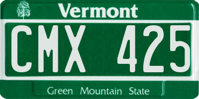 VT license plate CMX425