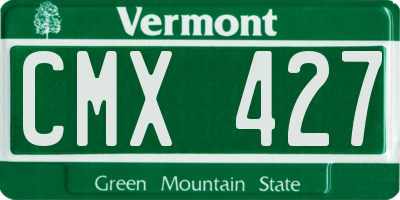 VT license plate CMX427