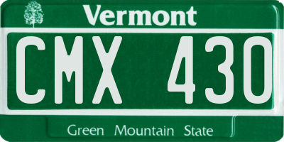 VT license plate CMX430