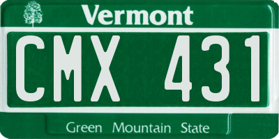 VT license plate CMX431