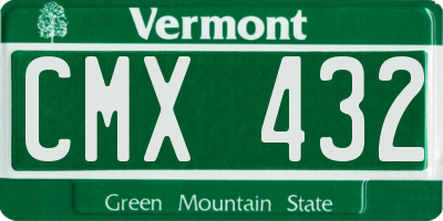 VT license plate CMX432