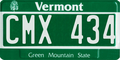 VT license plate CMX434