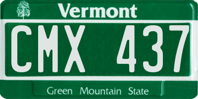 VT license plate CMX437