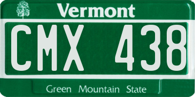 VT license plate CMX438