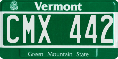 VT license plate CMX442