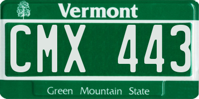 VT license plate CMX443
