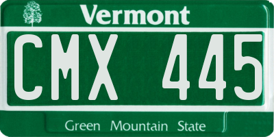 VT license plate CMX445