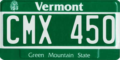 VT license plate CMX450