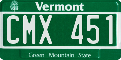VT license plate CMX451