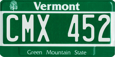 VT license plate CMX452