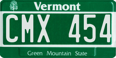 VT license plate CMX454