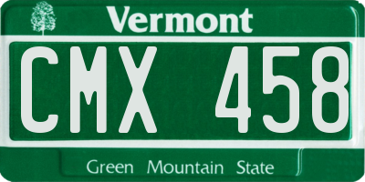 VT license plate CMX458