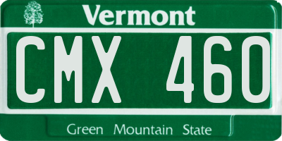 VT license plate CMX460
