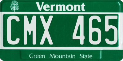 VT license plate CMX465