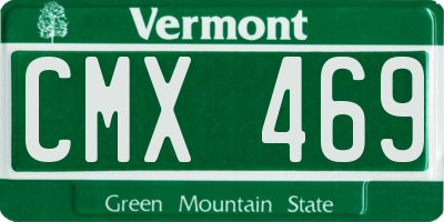 VT license plate CMX469