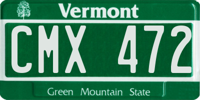 VT license plate CMX472