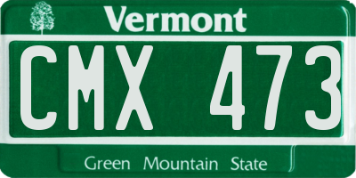 VT license plate CMX473