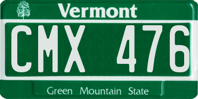 VT license plate CMX476