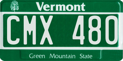 VT license plate CMX480