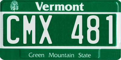 VT license plate CMX481
