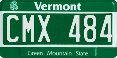 VT license plate CMX484