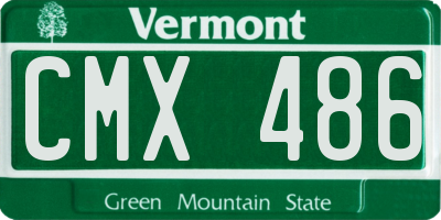 VT license plate CMX486