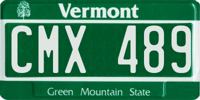VT license plate CMX489
