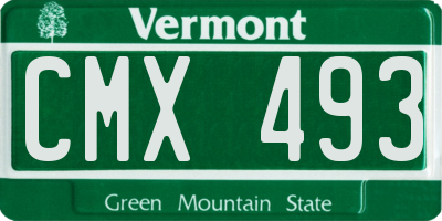 VT license plate CMX493