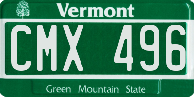 VT license plate CMX496