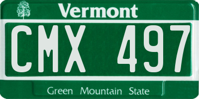 VT license plate CMX497