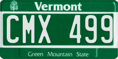 VT license plate CMX499