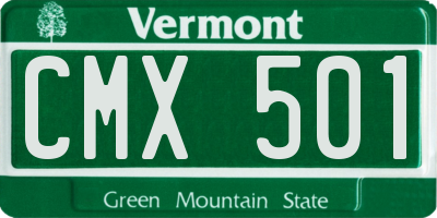 VT license plate CMX501