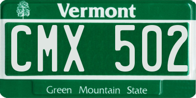 VT license plate CMX502