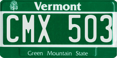 VT license plate CMX503