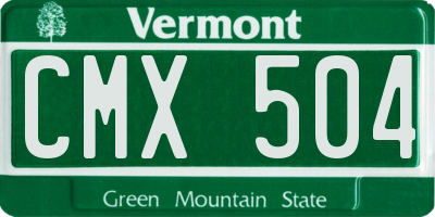 VT license plate CMX504