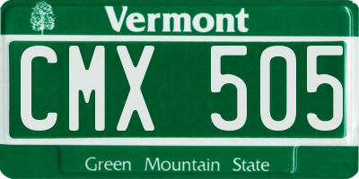 VT license plate CMX505