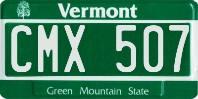 VT license plate CMX507