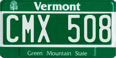 VT license plate CMX508
