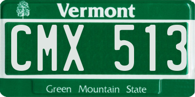 VT license plate CMX513