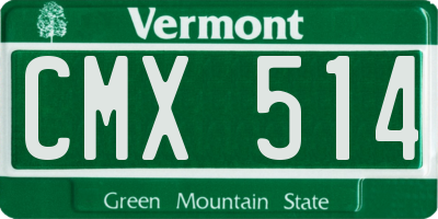 VT license plate CMX514