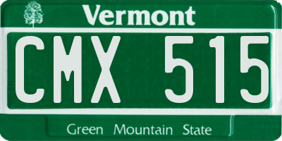VT license plate CMX515