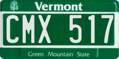VT license plate CMX517