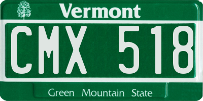 VT license plate CMX518