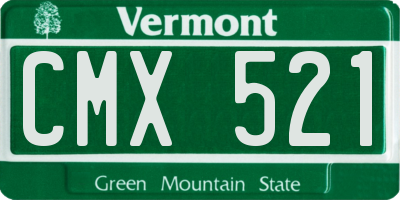 VT license plate CMX521
