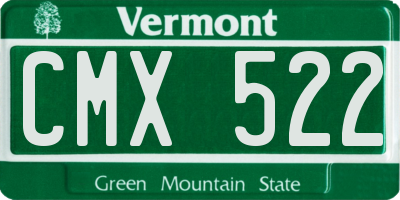 VT license plate CMX522