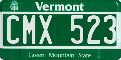 VT license plate CMX523