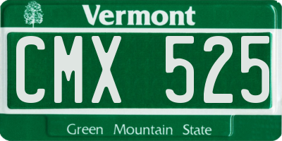 VT license plate CMX525
