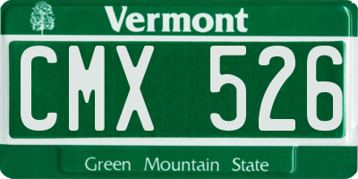 VT license plate CMX526