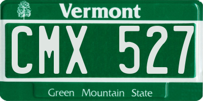 VT license plate CMX527