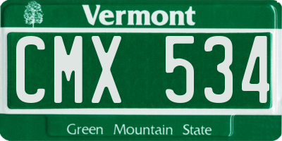 VT license plate CMX534